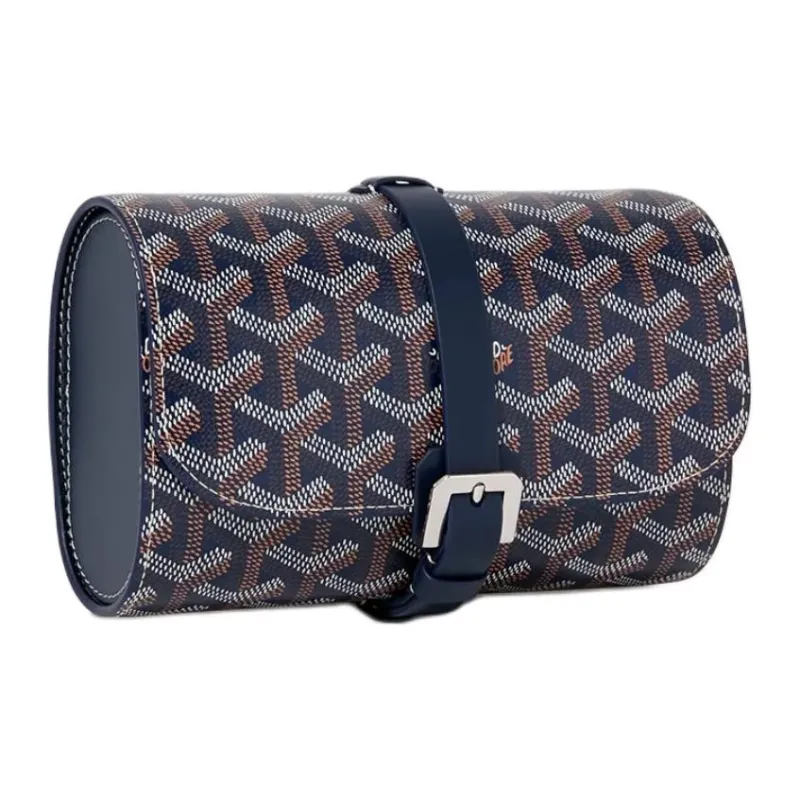 GOYARD Voyage Canvas With Leather Storage Bag Unisex Marine Blue-0