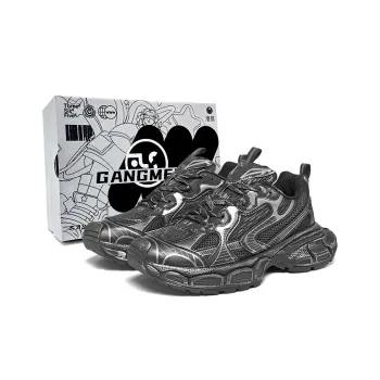 Hong Kong Meng Anti Slip And Wear Resistant Height Increasing Low Top Chunky Sneakers Unisex Black Distressed