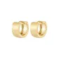 Gold (8mm) Brushed Clip-on Earrings, 1 Pair, Eh-2995.ebH