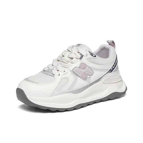 Golden Silk Rabbit Chunky Sneakers Women's Low Top