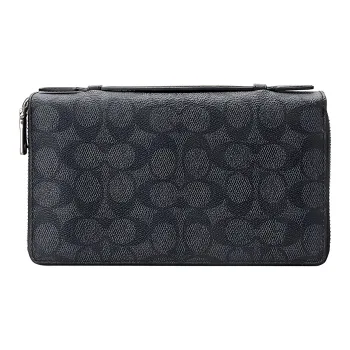 COACH Canvas With Leather Clutch Coin Purse Wallet Men's Black