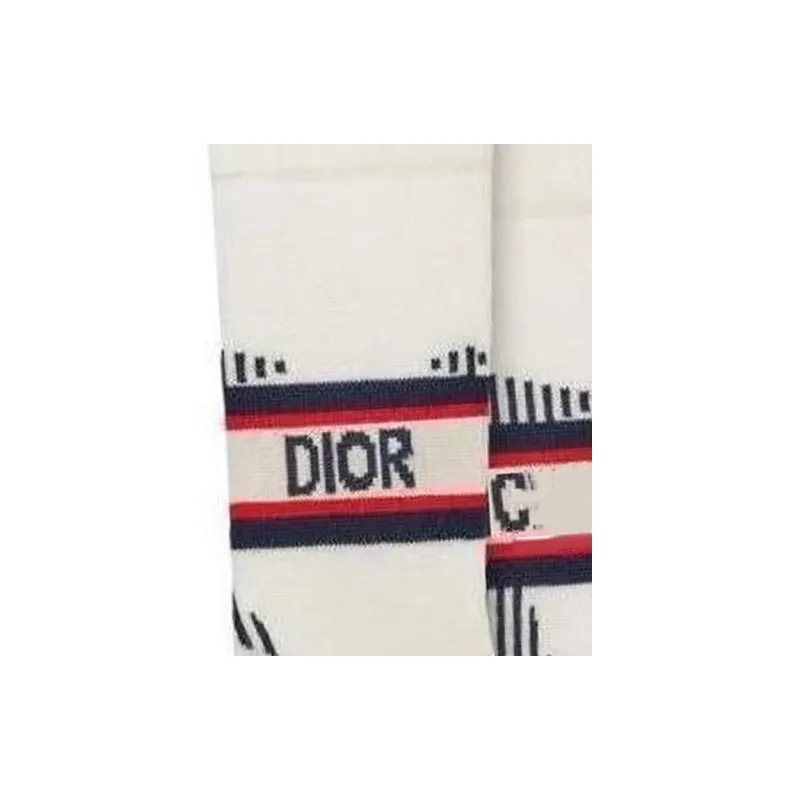 DIOR Mid Calf Socks Women's 1 Pack White-4