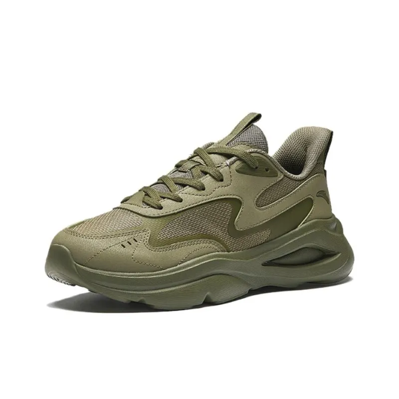 CHAOJIANTA Slip Resistant Breathable Height Increasing Low Top Chunky Sneakers Men's Green-1