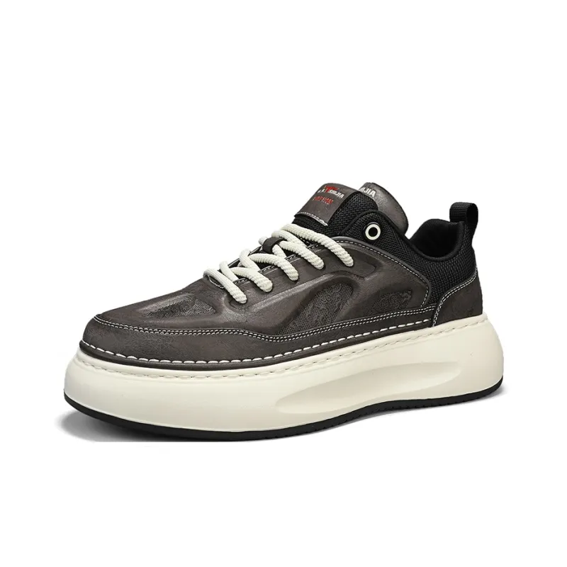 G.N.SHIJIA Anti Slip Wear Resistant Lightweight Breathable Height Increasing Low Top Skateboard Shoes Men's-1
