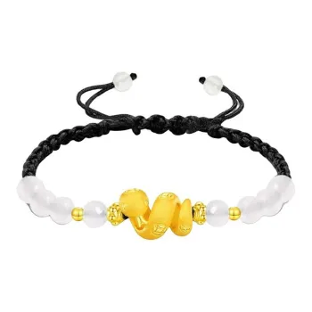 ZHIAIYONGHENG Refined Snake Versatile Everyday Coiled Snake # Good Luck Solid Gold Fixed Price Gold Bracelet Unisex