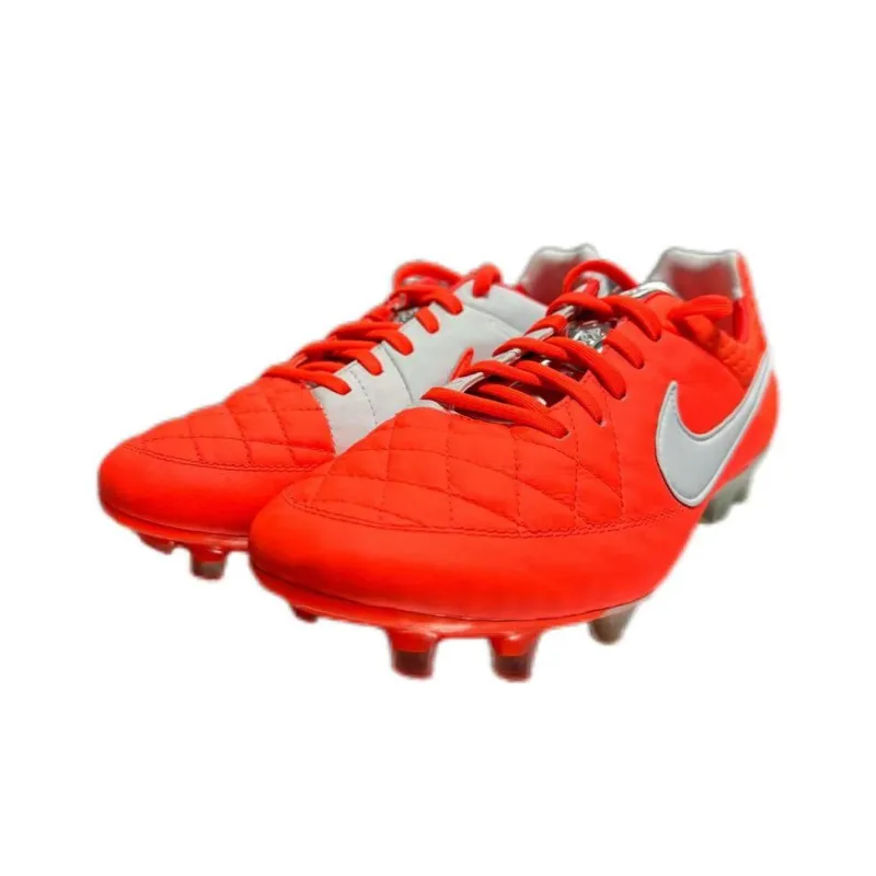 Nike Tiempo Legend V Fg Support Lightweight Soccer Shoes Men's Orange Red-2