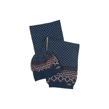 BARBOUR Knitted Fabric Acrylic Wool Knit Scarves Unisex Blue