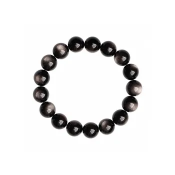 Stone On The Line Obsidian Bracelets Unisex
