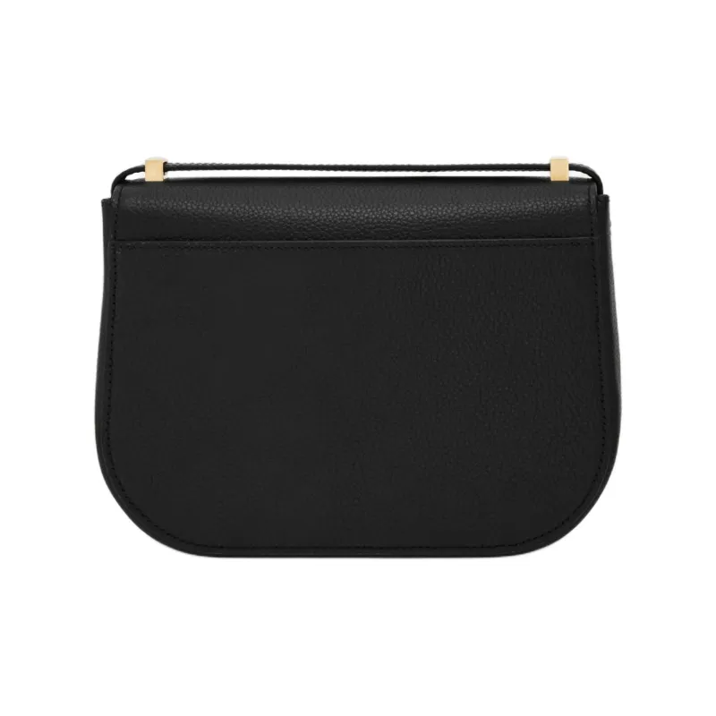 FERRAGAMO GANCINI Calfskin Crossbody Bag Women's Black-3