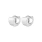 Silver (6mm) Brushed Clip-on Earrings, 1 Pair, Eh-2995.ebC