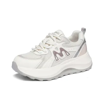 Golden Silk Rabbit Anti Slip And Wear Resistant Lightweight Height Increasing Low Top Chunky Sneakers Women's