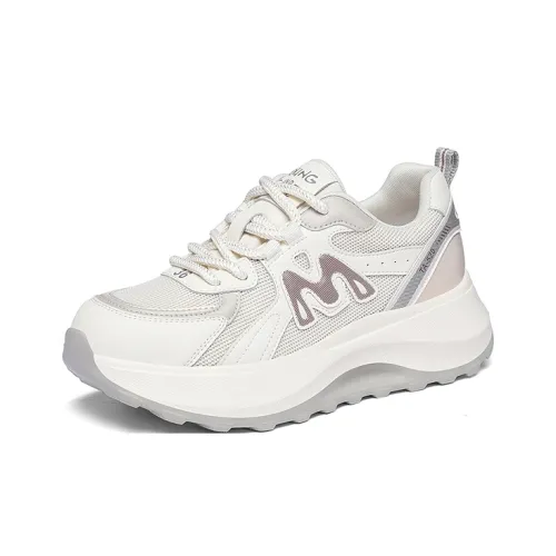 Golden Silk Rabbit Anti Slip And Wear Resistant Lightweight Height Increasing Low Top Chunky Sneakers Women's