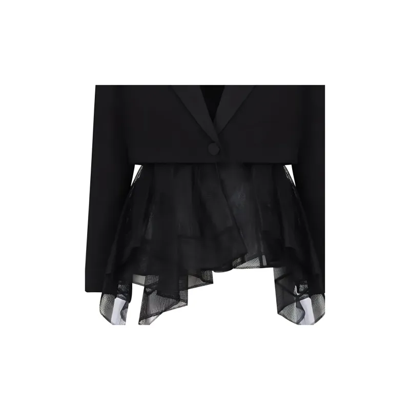 Alexander McQueen Single breasted Tulle inserts Blazer-4