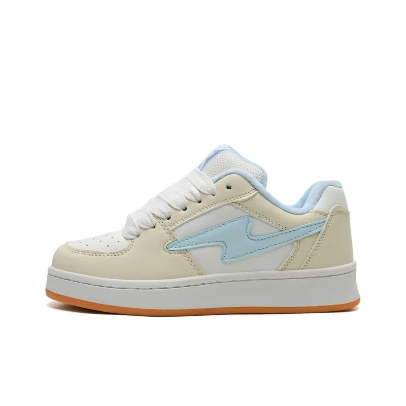 Anime Story Thermal, Slip Resistant, And Abrasion Resistant Coverage Low Top Skateboard Shoes Unisex Cream Blue-1