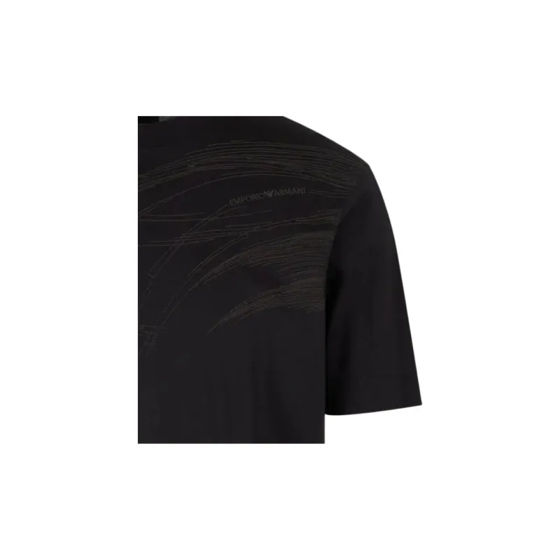 EMPORIO ARMANI Asv Lyocell Blend Jersey T shirt With Stitching Embroidery-1