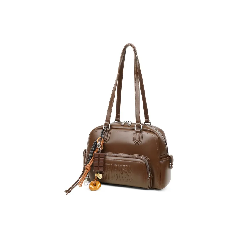 Disney Mickey Series PU Leather One Shoulder Underarm Handbag Regular Women's Brown-7