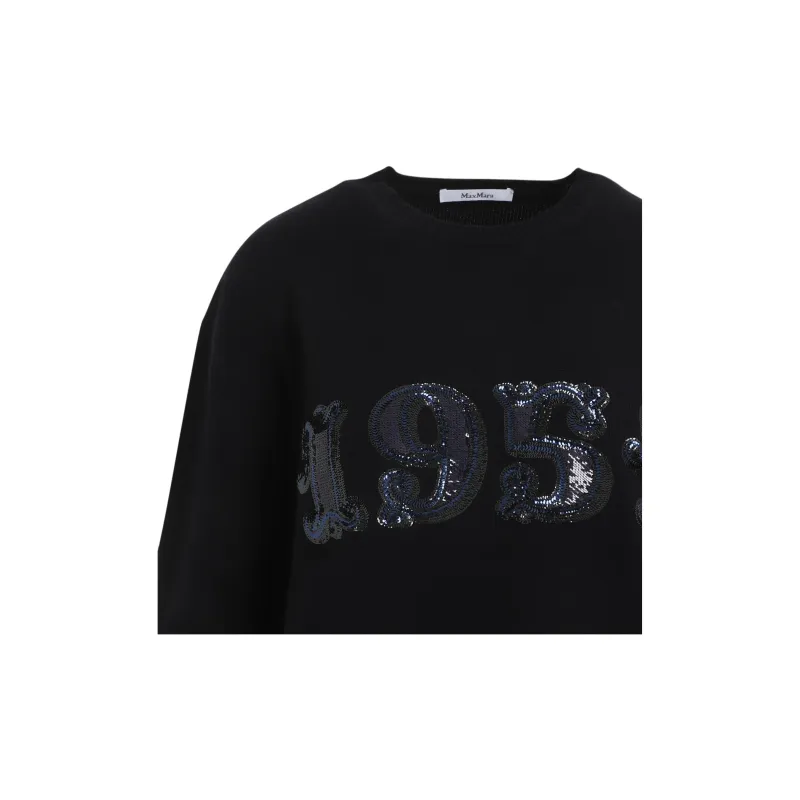 MaxMara Plata Logo Embellished Crewneck Jumper-10