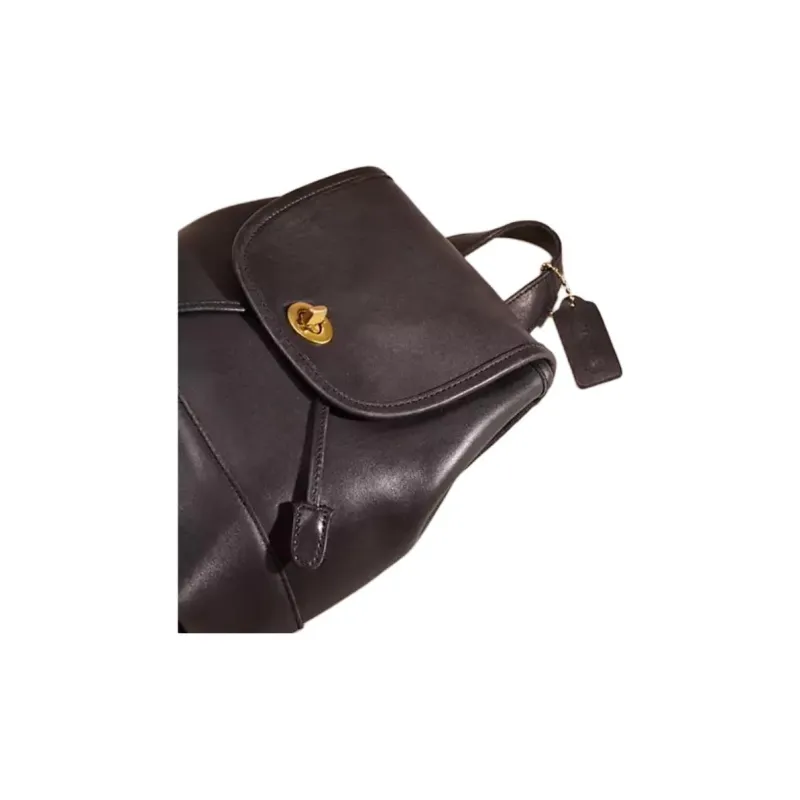 COACH Glove Tanned Leather Backpack Medium Size Women's Black-4