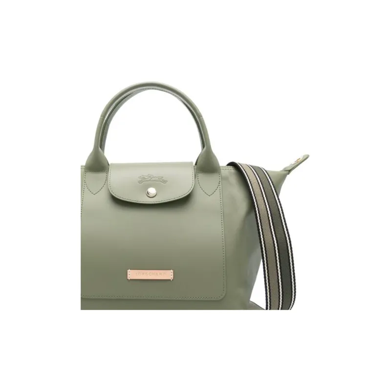 LONGCHAMP Le Pliage Xtra Calfskin Tote Bag, Shopping Bag, Shoulder Bag, Crossbody Bag, Handbag Trumpets Women's Green-2