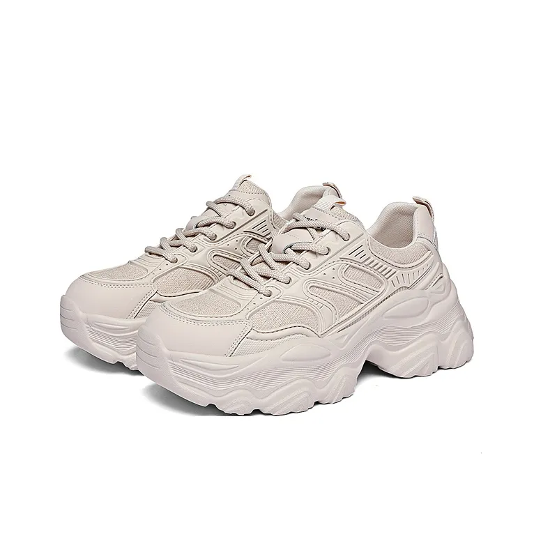 Golden Silk Rabbit Low Top Chunky Sneakers Women's-8