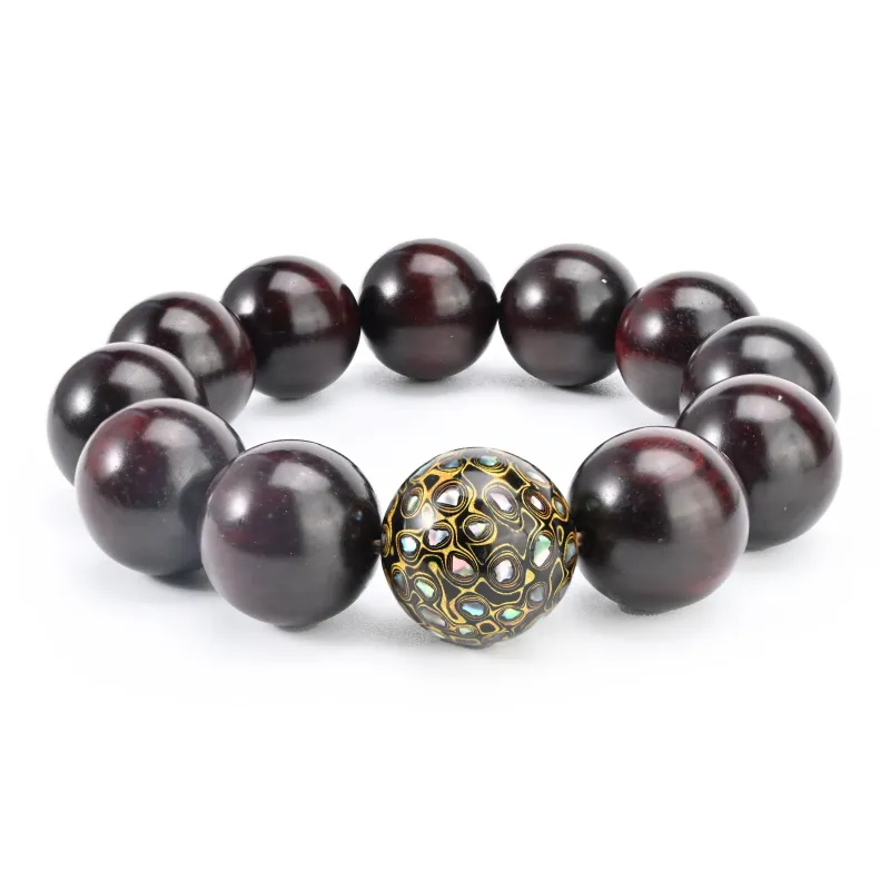 RIXIANGWAN Pterocarpus Wooden Bracelets Unisex-5