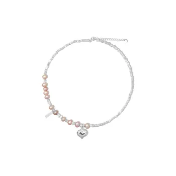 AWE S925 Silver Heart Necklace Silver BFF Silver Sterling Silver Women's