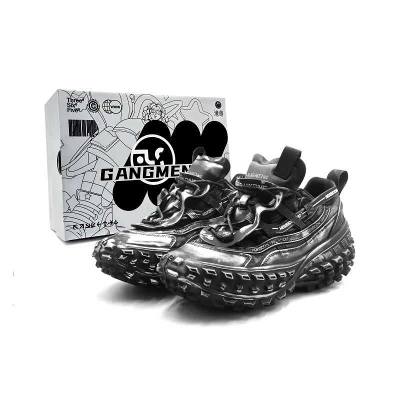 Hong Kong Meng Chunky Sneakers Unisex Low Top Black-0