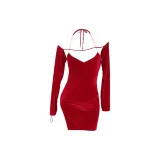 Red[Dress+Sleeve Covers+T Pants]