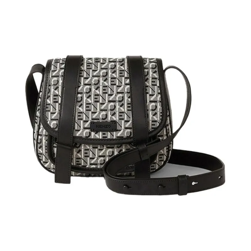 KENZO Messenger Bag Shoulder Bag Crossbody Bag Medium Size Unisex Gray-0