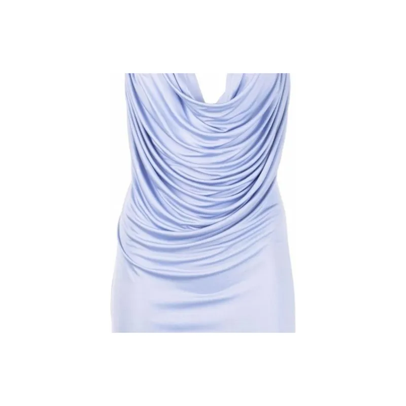 LOEWE Lilac Chain Draped Sleeveless Dress-4