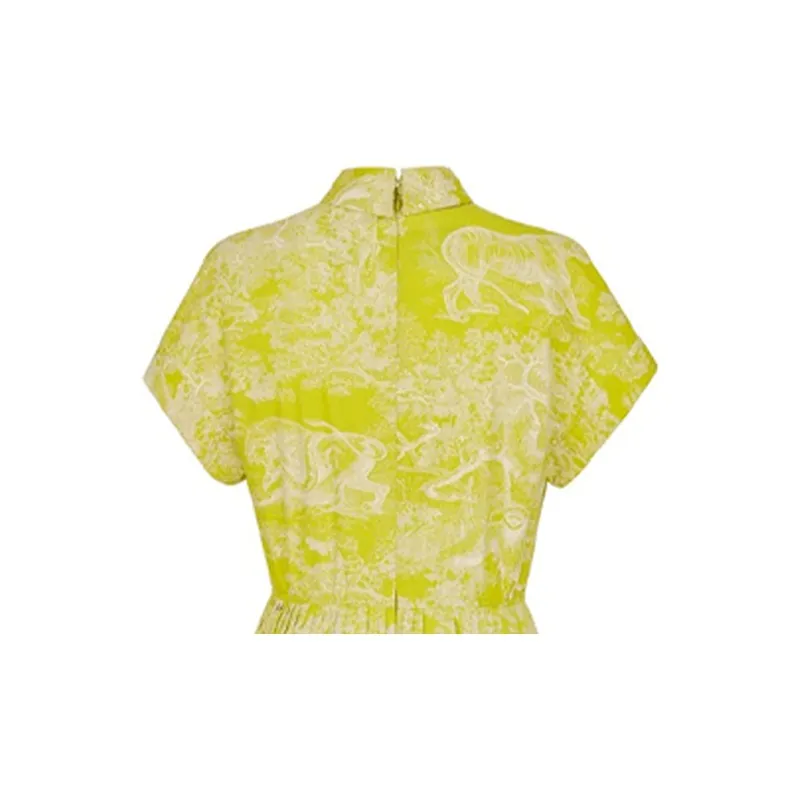 DIOR FW21 Short-Sleeved Dresses Women's Yellow Green-2
