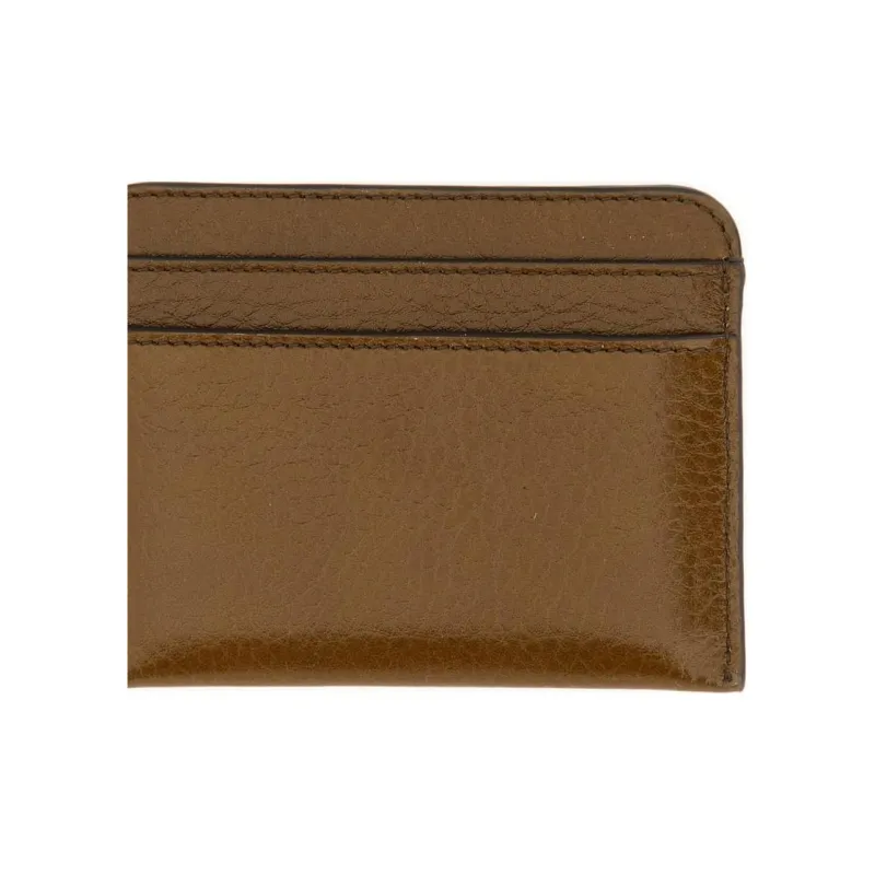 Chloe Leather Card Holder Women's Brown-3