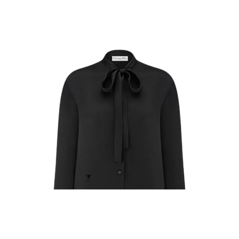 DIOR Ascot Blouse Shirt Women's Black-3