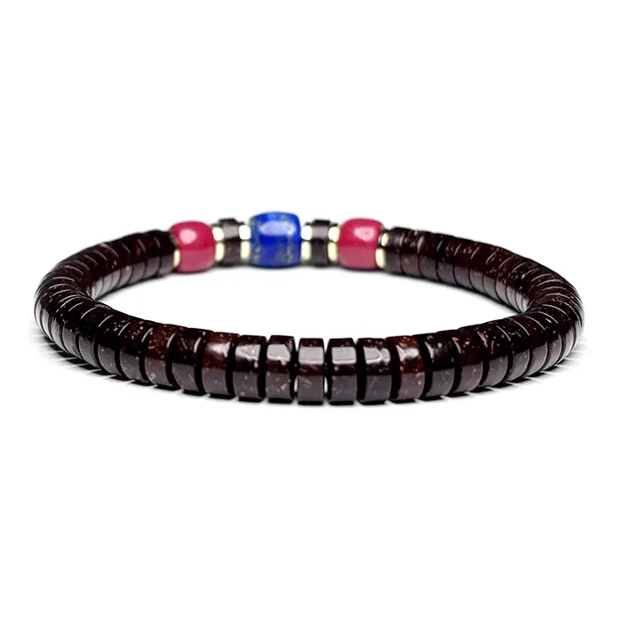 MOUNTAINS AND MANS Coconut Shell Beads New Chinese Style Good Luck Beaded Bracelet Unisex-3