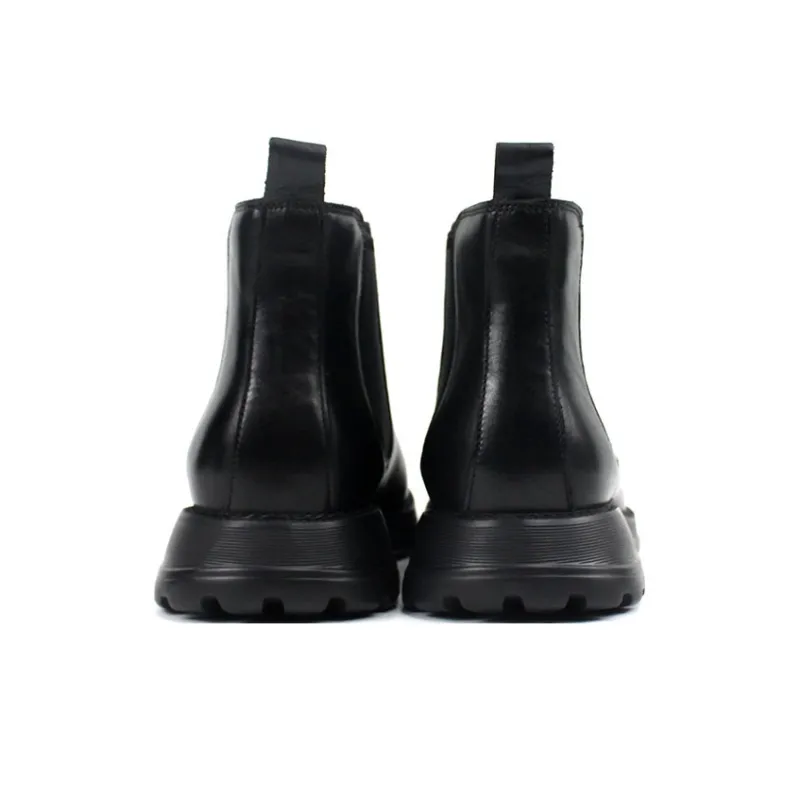 MYFULER Ankle Length Chelsea Boots Men's Black-2