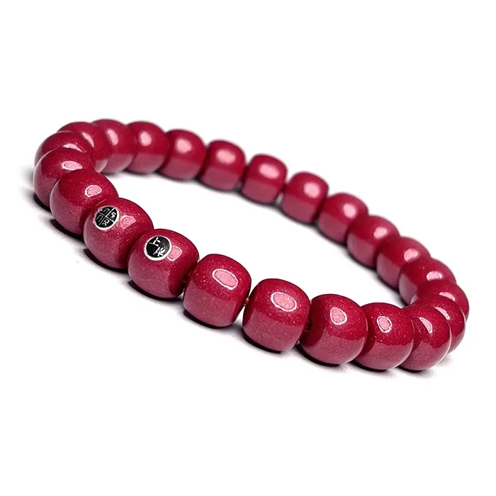 MOUNTAINS AND MANS Cinnabar New Chinese Style Good Luck Beaded Bracelet Unisex-2