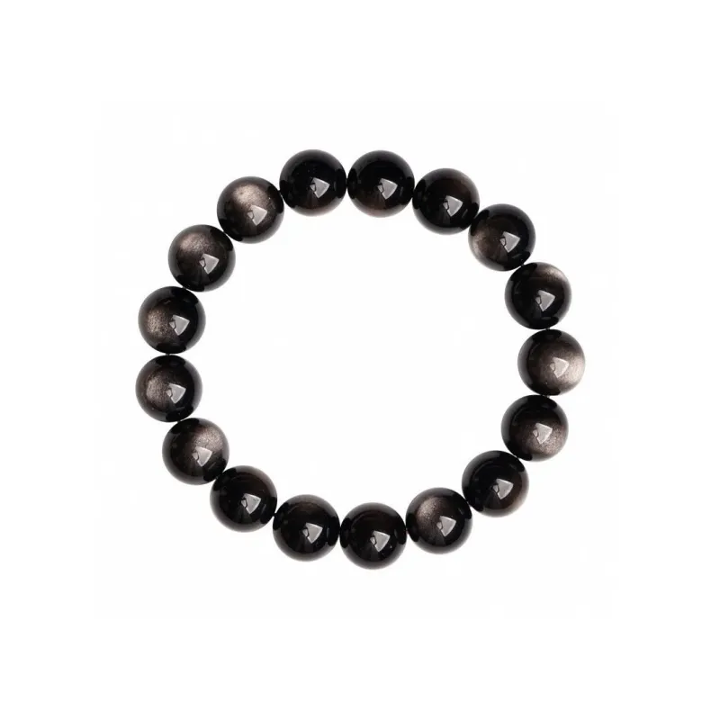 Stone On The Line Obsidian Bracelets Unisex-6