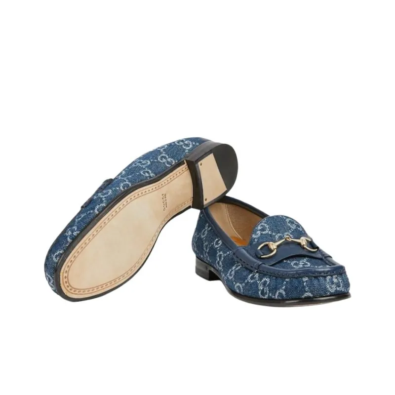 GUCCI Horsebit 1953 Loafers Women's Blue-5