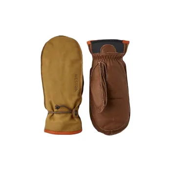 HESTRA Cow Leather Wool Neoprene Goatskin Knit Gloves Women's Brown