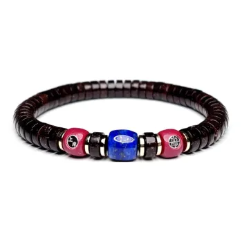 MOUNTAINS AND MANS Coconut Shell Beads New Chinese Style Good Luck Beaded Bracelet Unisex