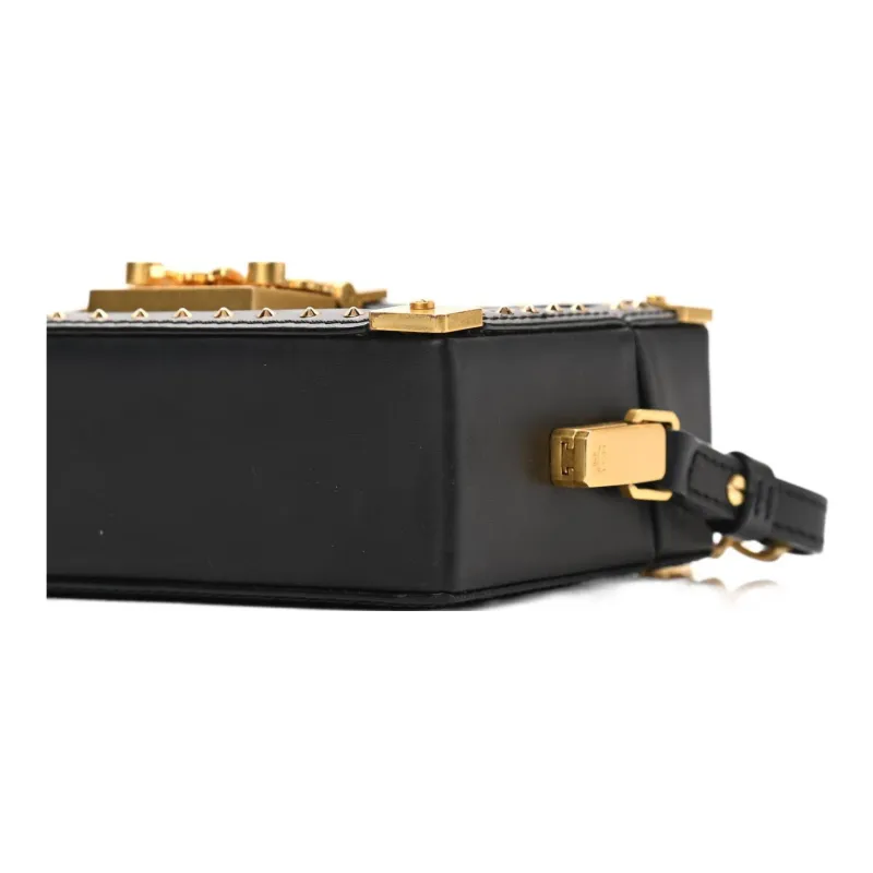MCM Artificial Leather Shoulder Bag, Crossbody Bag Mini Women's Black, Black Gold-3