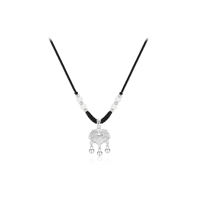 CHINA GOLD S999 Fine Silver Necklaces Women's-0