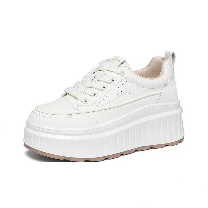 Golden Silk Rabbit Anti Slip And Wear Resistant Height Increasing Low Top Skateboard Shoes Women's-7