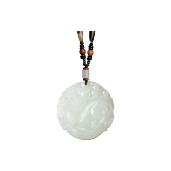 BYTHERE Hetian Jade Necklaces Pale Greenish White Jade Unisex