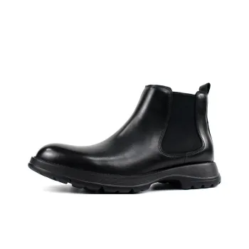 MYFULER Ankle Length Chelsea Boots Men's Black