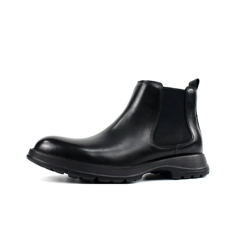 MYFULER Ankle Length Chelsea Boots Men's Black-0