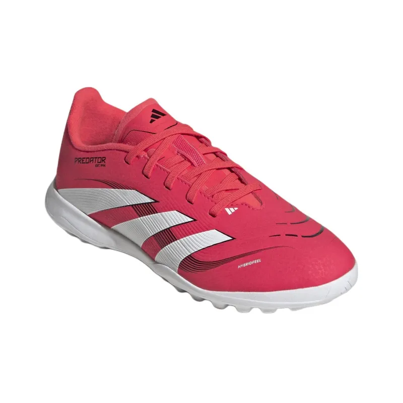 Adidas PREDATOR LEAGUE Anti Slip Wear Resistant Low Top Kids' Soccer Shoes Red White Teenagers-1