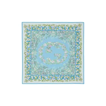 GUCCI Silk Silk Scarves Women's Light Blue