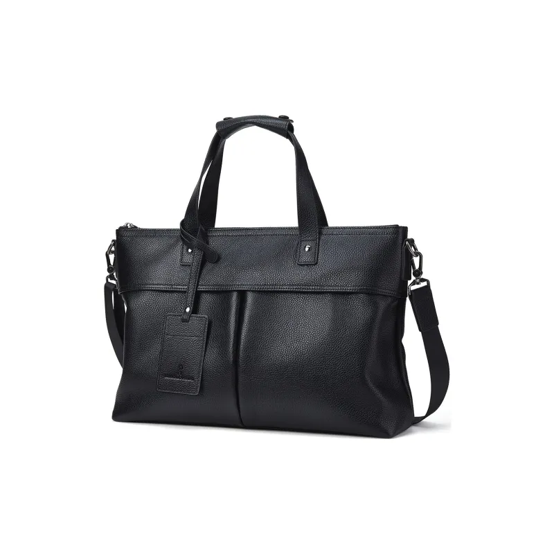 ROBERTA DI CAMERINO Cow Leather With Synthetic Leather Briefcase Medium Size Men's Black-1