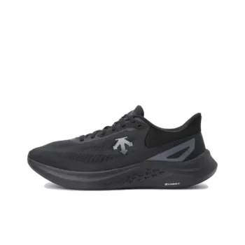 DESCENTE Run Step Cushioning Wear Resistant Low Top Casual Running Shoes Unisex Black